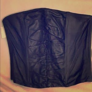 Vintage Emporio Armani Black Leather Bustier NWT